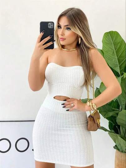 VESTIDO CURTO FEMININO TOMARA QUE CAIA COM BOJO